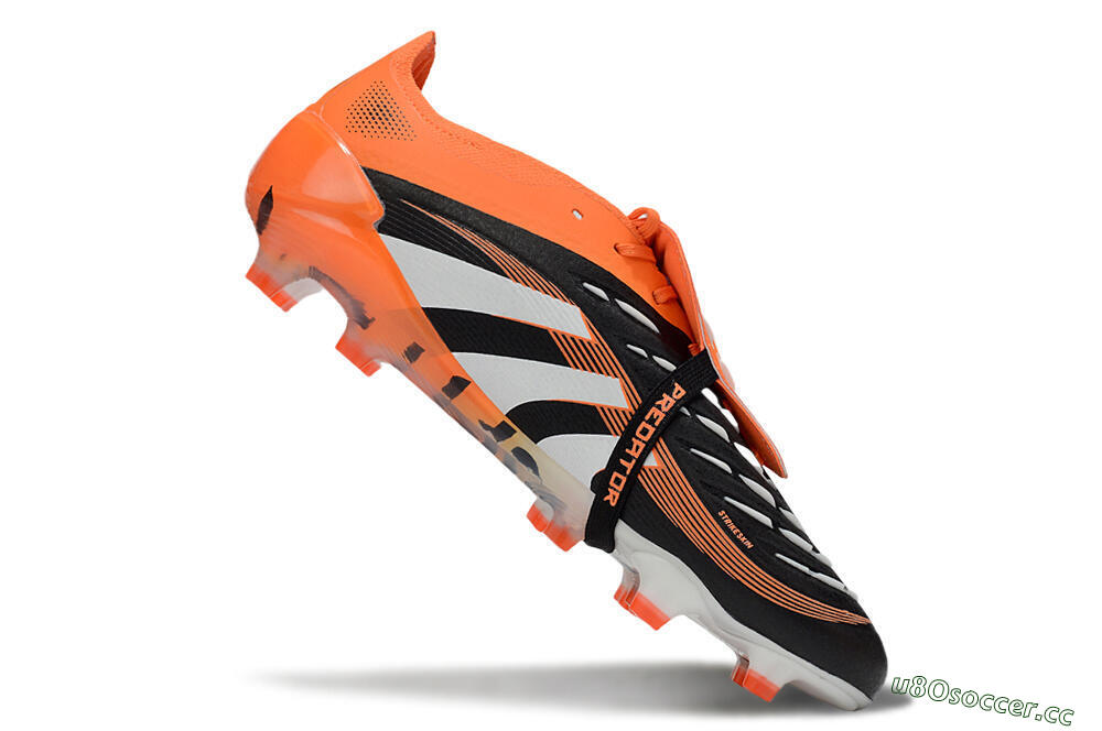 Men's Adidas Predator 25 Elite Foldover Tongue FG Firm Ground Low-Tops Football Boots - White/Black/Red 4