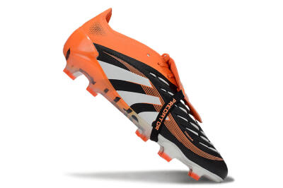 Men's Adidas Predator 25 Elite Foldover Tongue FG Firm Ground Low-Tops Football Boots - White/Black/Red