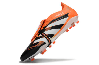 Men's Adidas Predator 25 Elite Foldover Tongue FG Firm Ground Low-Tops Football Boots - White/Black/Red