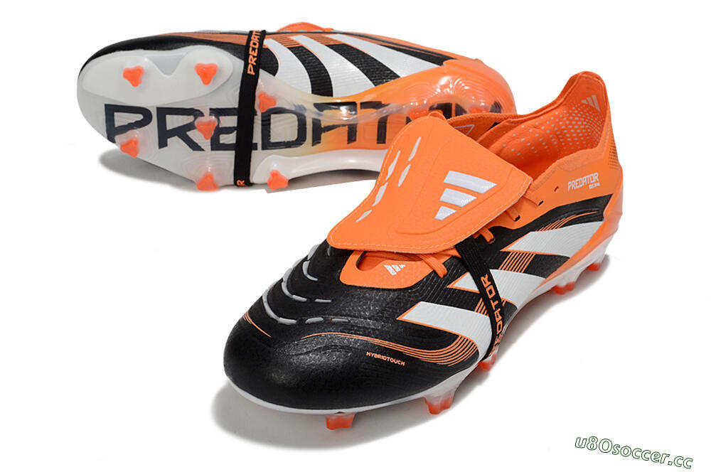 Men's Adidas Predator 25 Elite Foldover Tongue FG Firm Ground Low-Tops Football Boots - White/Black/Red 3