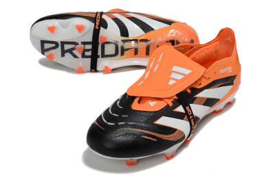Men's Adidas Predator 25 Elite Foldover Tongue FG Firm Ground Low-Tops Football Boots - White/Black/Red