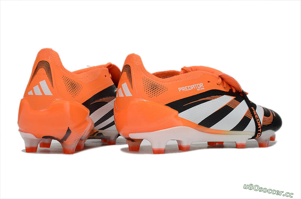 Men's Adidas Predator 25 Elite Foldover Tongue FG Firm Ground Low-Tops Football Boots - White/Black/Red 6