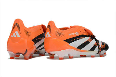 Men's Adidas Predator 25 Elite Foldover Tongue FG Firm Ground Low-Tops Football Boots - White/Black/Red