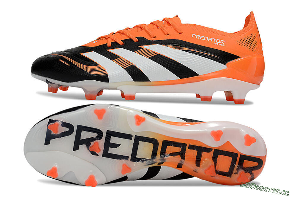 Men's Adidas Predator 25 Elite FG Firm Ground Low-Tops Football Boots - White/Black/Red 1