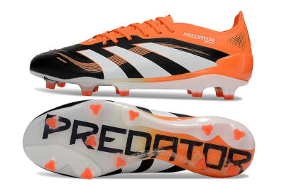 Men's Adidas Predator 25 Elite FG Firm Ground Low-Tops Football Boots - White/Black/Red