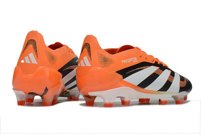 Men's Adidas Predator 25 Elite FG Firm Ground Low-Tops Football Boots - White/Black/Red