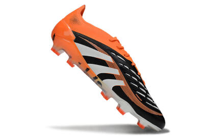 Men's Adidas Predator 25 Elite FG Firm Ground Low-Tops Football Boots - White/Black/Red