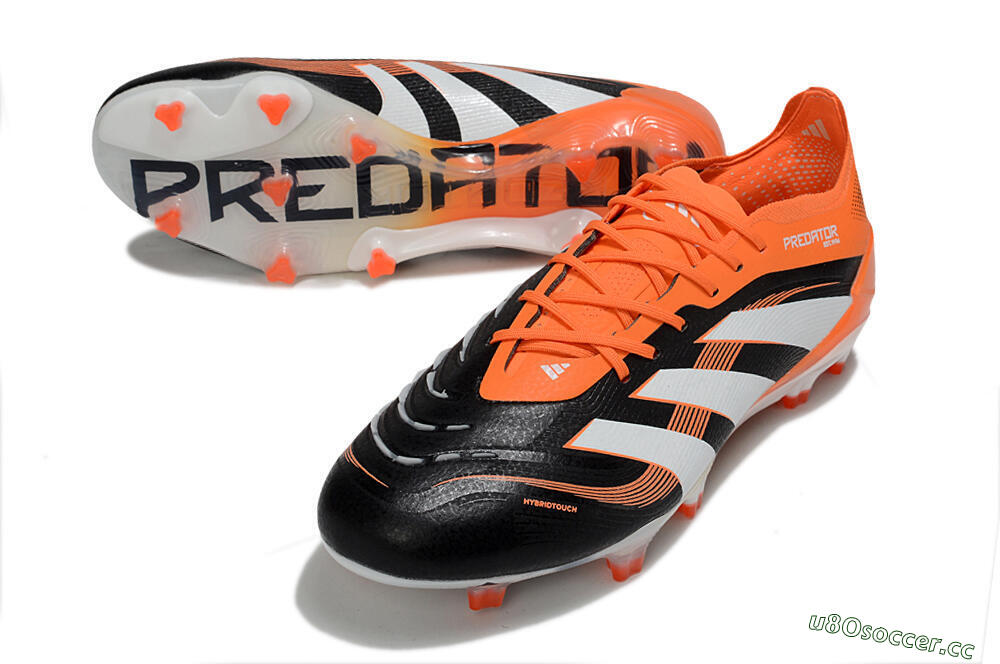 Men's Adidas Predator 25 Elite FG Firm Ground Low-Tops Football Boots - White/Black/Red 0