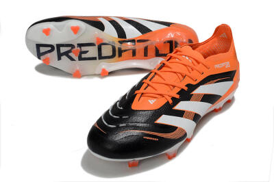 Men's Adidas Predator 25 Elite FG Firm Ground Low-Tops Football Boots - White/Black/Red