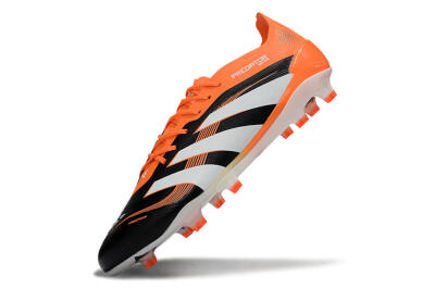 Men's Adidas Predator 25 Elite FG Firm Ground Low-Tops Football Boots - White/Black/Red