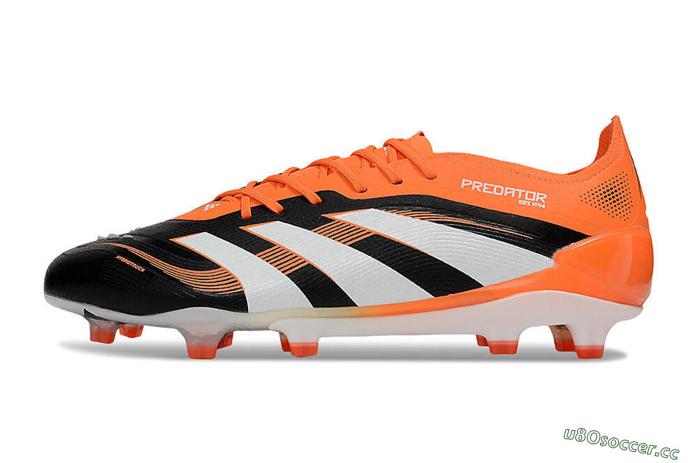 Men's Adidas Predator 25 Elite FG Firm Ground Low-Tops Football Boots - White/Black/Red 2