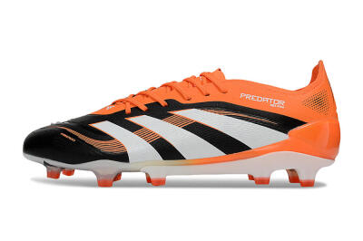 Men's Adidas Predator 25 Elite FG Firm Ground Low-Tops Football Boots - White/Black/Red