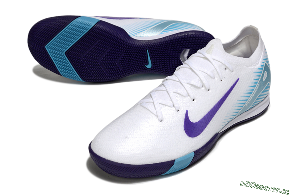 Men's Nike Air Zoom Mercurial Vapor 16 Elite IC Indoor & Futsal Low-Tops Football Shoes - White/Purple/Pink 3