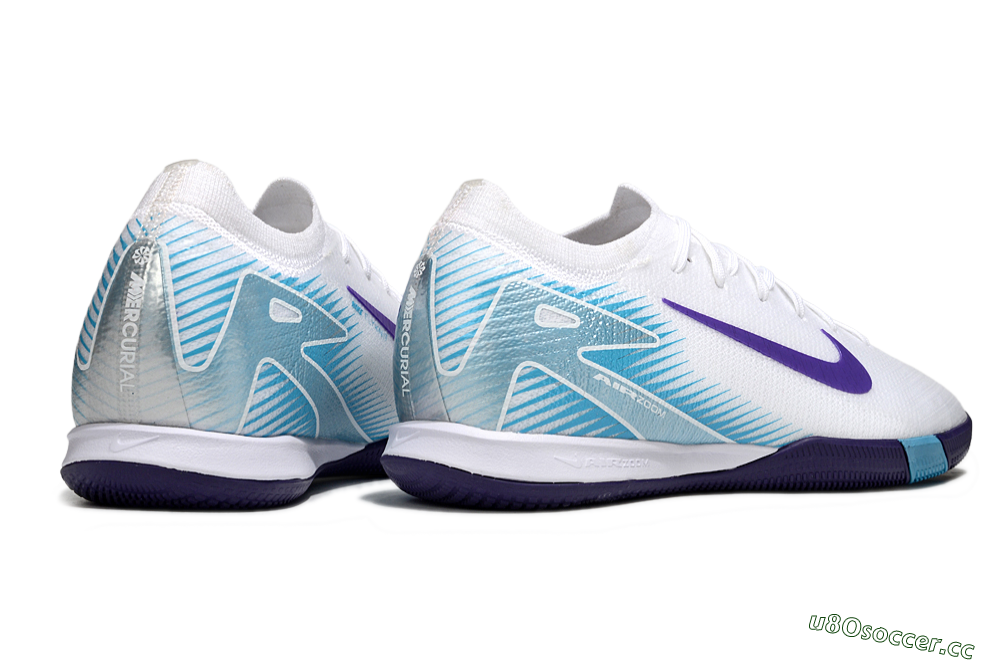 Men's Nike Air Zoom Mercurial Vapor 16 Elite IC Indoor & Futsal Low-Tops Football Shoes - White/Purple/Pink 6