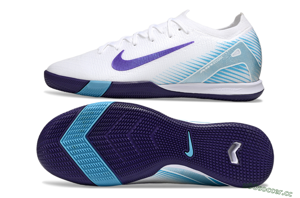Men's Nike Air Zoom Mercurial Vapor 16 Elite IC Indoor & Futsal Low-Tops Football Shoes - White/Purple/Pink 1