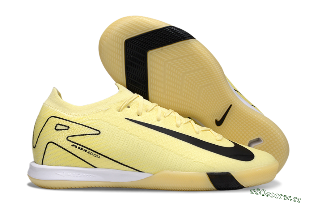 Men's Nike Air Zoom Mercurial Vapor 16 Elite IC Indoor & Futsal Low-Tops Football Shoes - Beige/Black/White 2