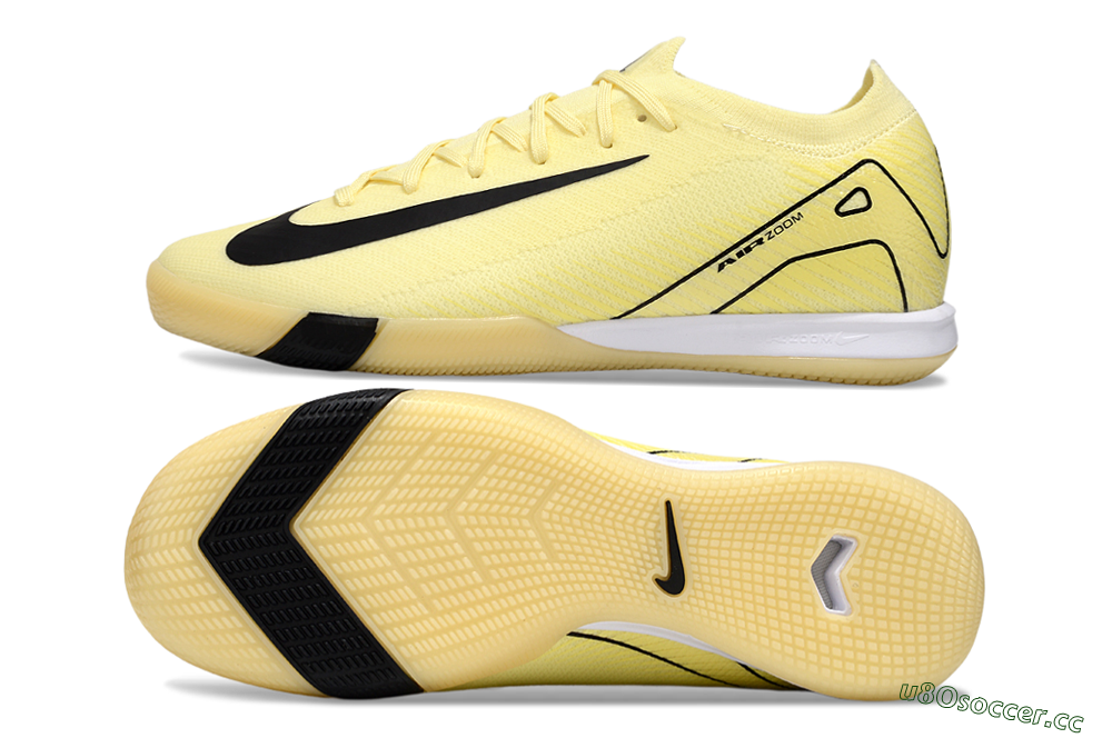 Men's Nike Air Zoom Mercurial Vapor 16 Elite IC Indoor & Futsal Low-Tops Football Shoes - Beige/Black/White 1