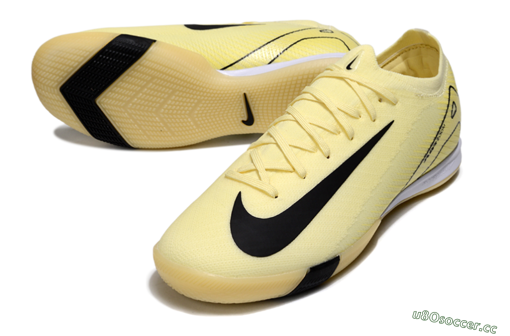 Men's Nike Air Zoom Mercurial Vapor 16 Elite IC Indoor & Futsal Low-Tops Football Shoes - Beige/Black/White 3
