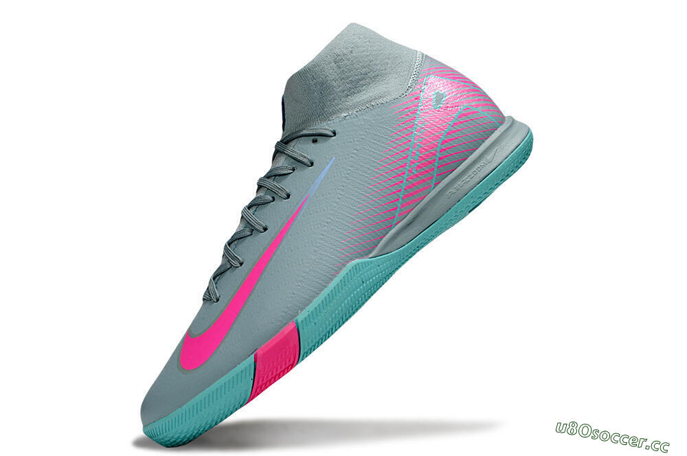 Men's Nike Air Zoom Mercurial Superfly 10 Elite IC Indoor & Futsal High-Tops Football Shoes - Jade/Pink 5