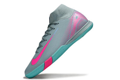 Men's Nike Air Zoom Mercurial Superfly 10 Elite IC Indoor & Futsal High-Tops Football Shoes - Jade/Pink