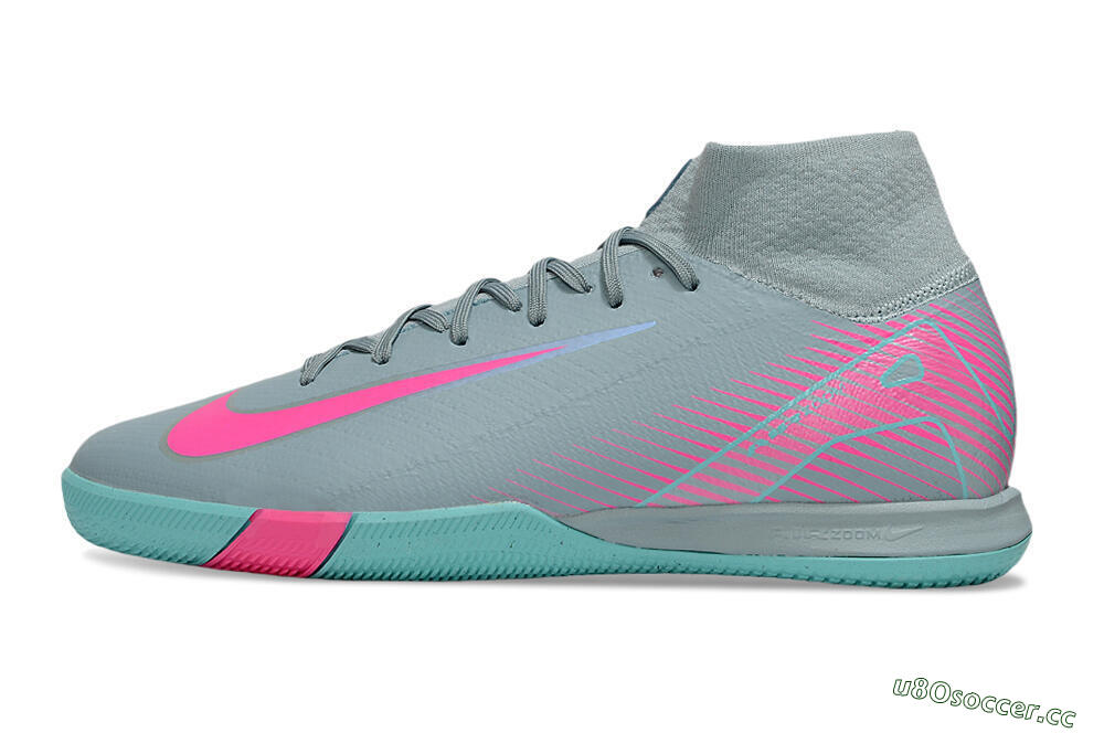 Men's Nike Air Zoom Mercurial Superfly 10 Elite IC Indoor & Futsal High-Tops Football Shoes - Jade/Pink 0