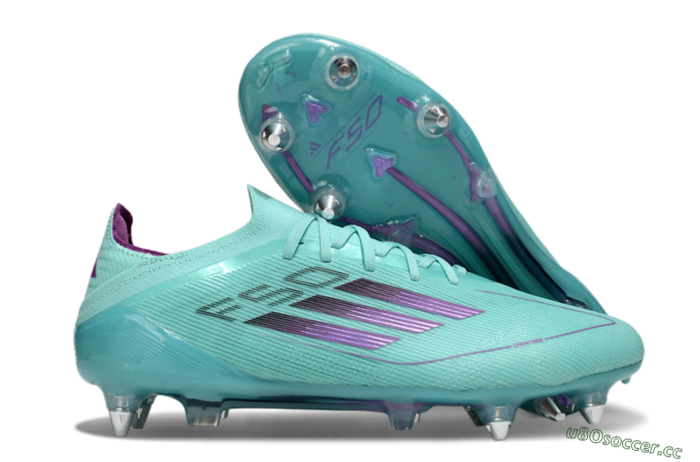 Men's Adidas F50 Elite SG Soft Ground Low-Tops Football Boots - Jade/Purple 2