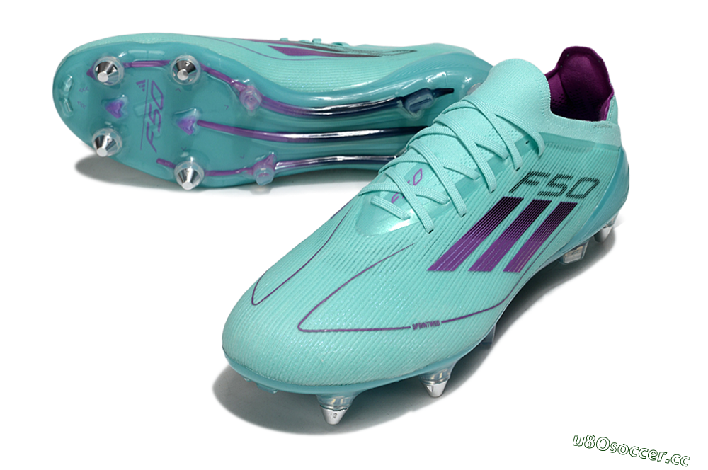 Men's Adidas F50 Elite SG Soft Ground Low-Tops Football Boots - Jade/Purple 3