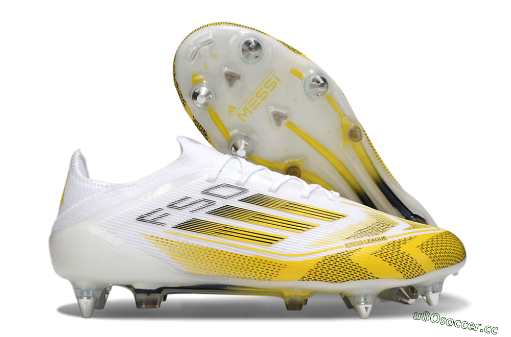 Men's Adidas F50 Elite SG Soft Ground Low-Tops Football Boots - White/Yellow 2