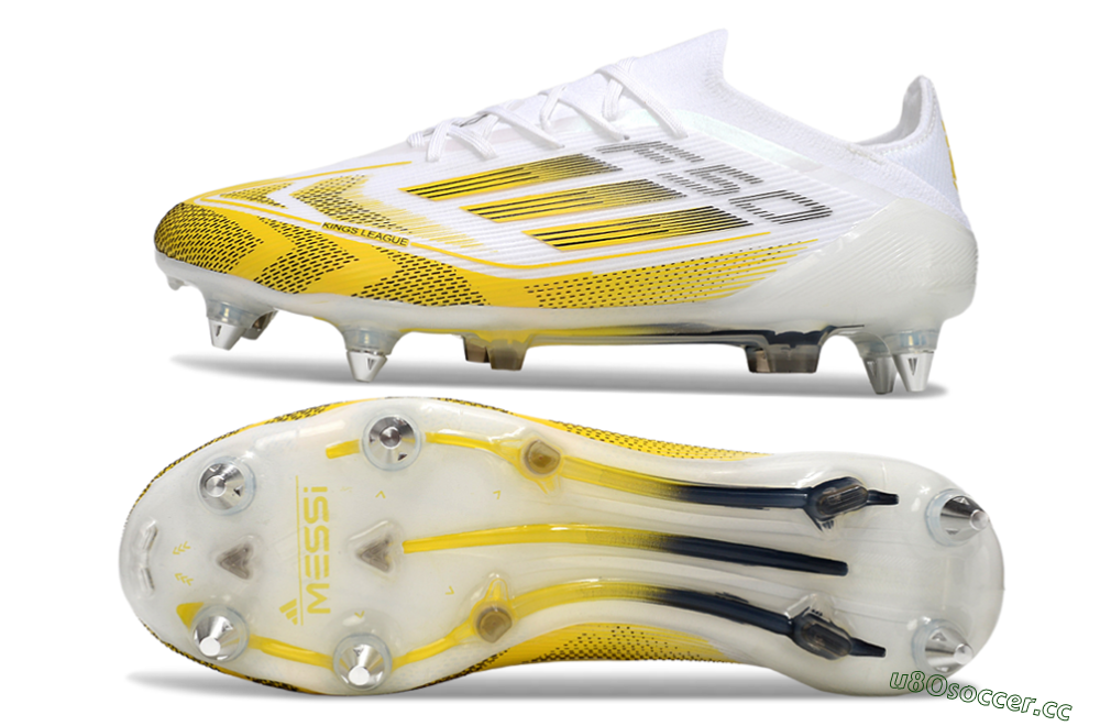 Men's Adidas F50 Elite SG Soft Ground Low-Tops Football Boots - White/Yellow 1