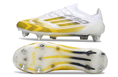 Men's Adidas F50 Elite SG Soft Ground Low-Tops Football Boots - White/Yellow