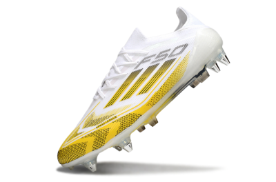 Men's Adidas F50 Elite SG Soft Ground Low-Tops Football Boots - White/Yellow