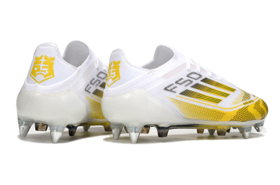 Men's Adidas F50 Elite SG Soft Ground Low-Tops Football Boots - White/Yellow
