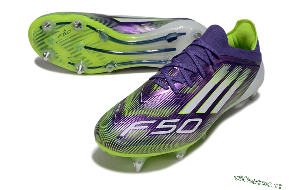 Men's Adidas F50 Elite SG Soft Ground Low-Tops Football Boots - Purple/White/Yellow 3
