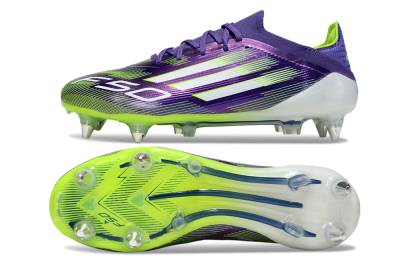 Men's Adidas F50 Elite SG Soft Ground Low-Tops Football Boots - Purple/White/Yellow