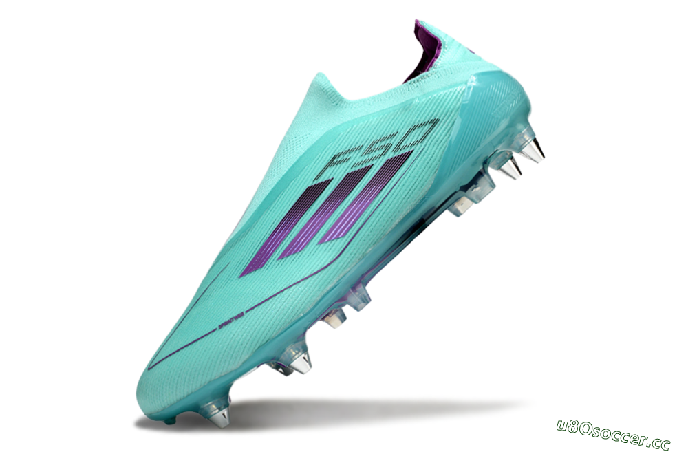 Men's Adidas F50 Elite Laceless SG Soft Ground Low-Tops Football Boots - Jade/Purple 5