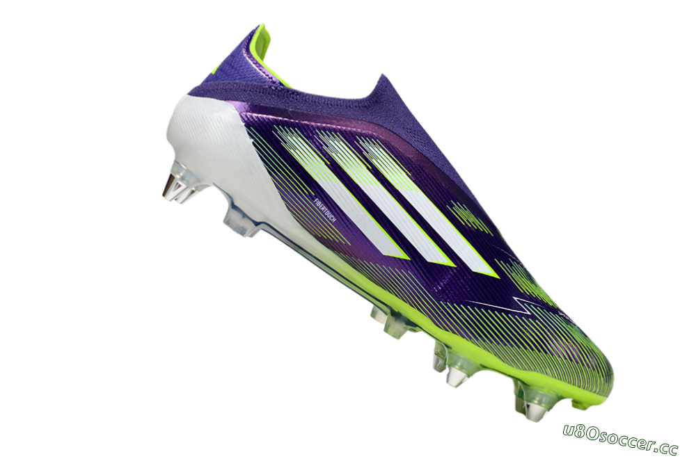 Men's Adidas F50 Elite Laceless SG Soft Ground Low-Tops Football Boots - Purple/White/Yellow 4