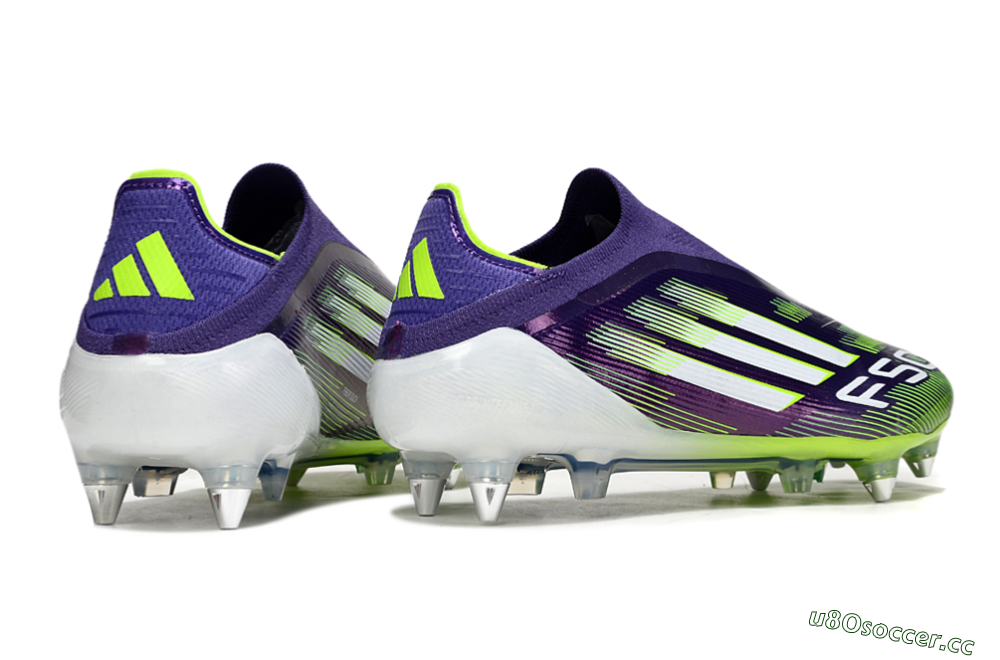 Men's Adidas F50 Elite Laceless SG Soft Ground Low-Tops Football Boots - Purple/White/Yellow 6
