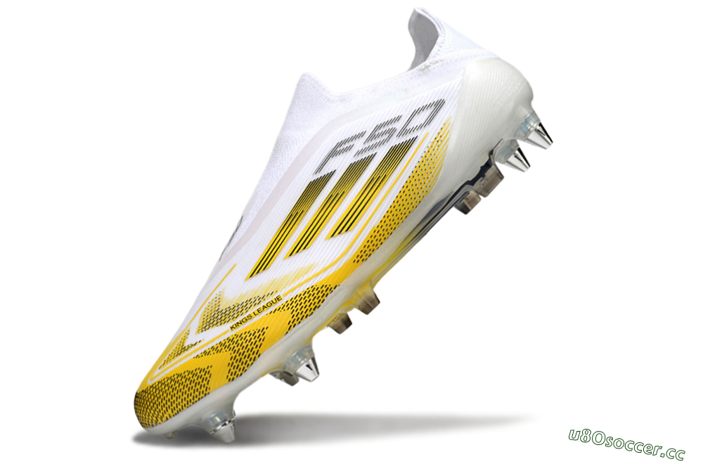 Men's Adidas F50 Elite Laceless SG Soft Ground Low-Tops Football Boots - White/Yellow 5