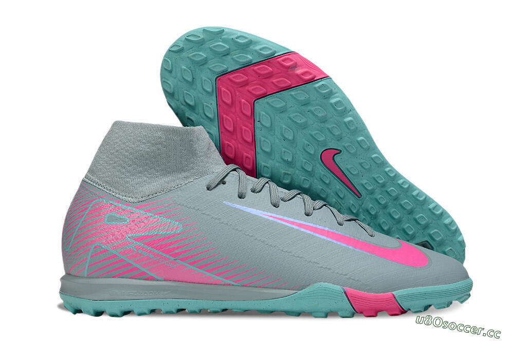 Unisex Nike Air Zoom Mercurial Superfly 10 Elite TF Artificial Turf High-Tops Football Shoes - Jade/Pink 1