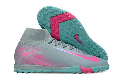 Unisex Nike Air Zoom Mercurial Superfly 10 Elite TF Artificial Turf High-Tops Football Shoes - Jade/Pink