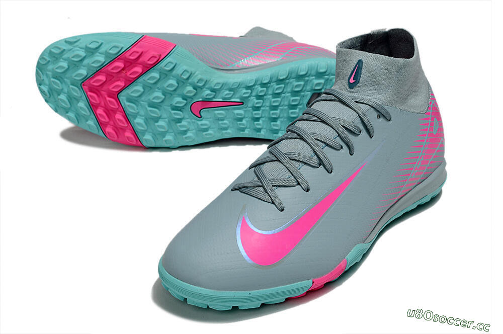 Unisex Nike Air Zoom Mercurial Superfly 10 Elite TF Artificial Turf High-Tops Football Shoes - Jade/Pink 0