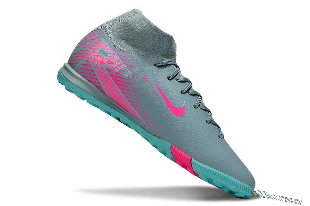 Unisex Nike Air Zoom Mercurial Superfly 10 Elite TF Artificial Turf High-Tops Football Shoes - Jade/Pink 3