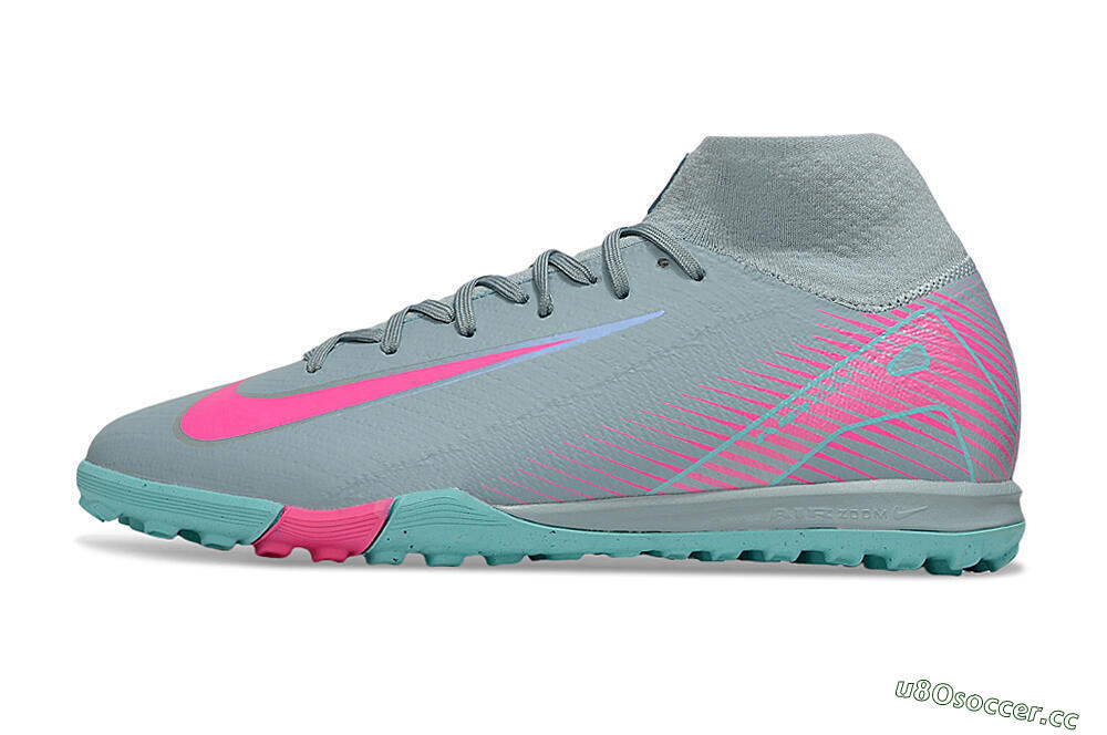 Unisex Nike Air Zoom Mercurial Superfly 10 Elite TF Artificial Turf High-Tops Football Shoes - Jade/Pink 6