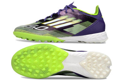 Men's Adidas F50 Pro TF Artificial Turf Low-Tops Football Shoes - Purple/White/Yellow