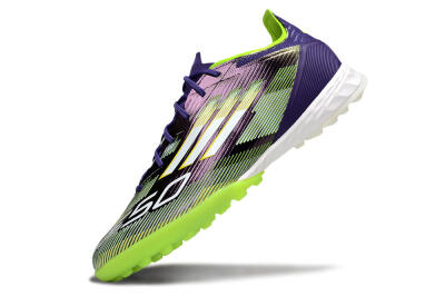 Men's Adidas F50 Pro TF Artificial Turf Low-Tops Football Shoes - Purple/White/Yellow