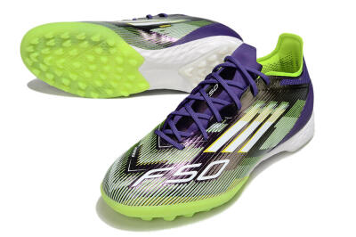 Men's Adidas F50 Pro TF Artificial Turf Low-Tops Football Shoes - Purple/White/Yellow
