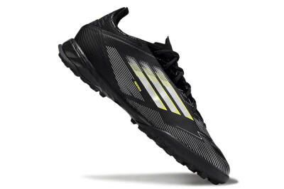Men's Adidas F50 Pro TF Artificial Turf Low-Tops Football Shoes - Black/White/Yellow