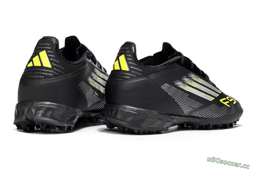 Men's Adidas F50 Pro TF Artificial Turf Low-Tops Football Shoes - Black/White/Yellow 6