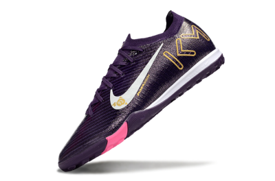 Men's Nike Air Zoom Mercurial Vapor 16 Elite TF Artificial Turf Low-Tops Football Shoes - Purple/White/Gold