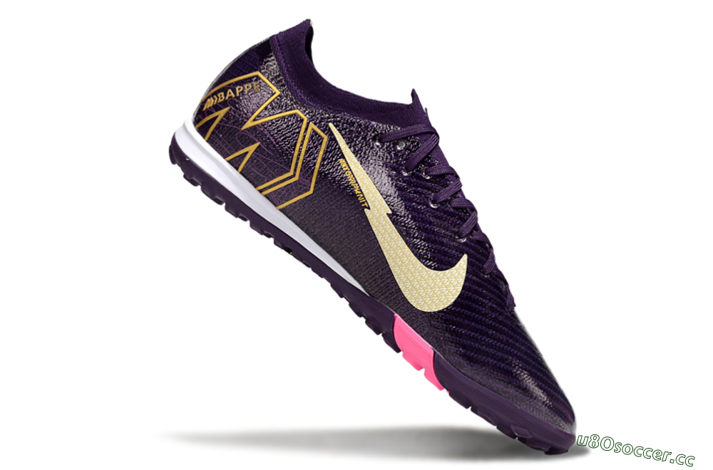 Men's Nike Air Zoom Mercurial Vapor 16 Elite TF Artificial Turf Low-Tops Football Shoes - Purple/White/Gold 4